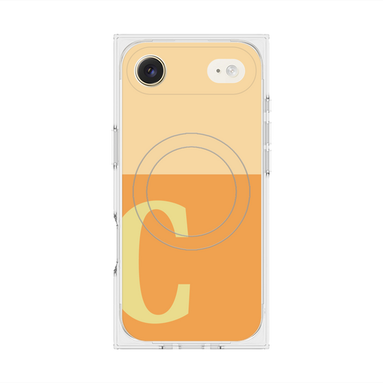 プレミアムスクエアケース with MagSafe［ オリジナル - initial two tone - C orange ］