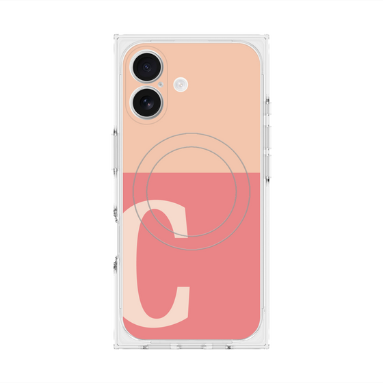プレミアムスクエアケース with MagSafe［ オリジナル - initial two tone - C pink ］