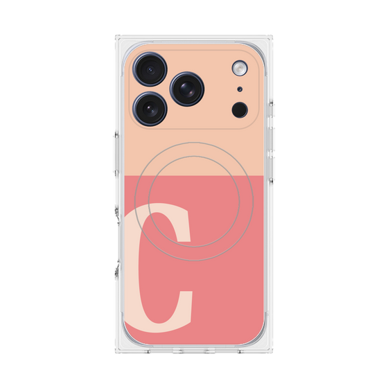 プレミアムスクエアケース with MagSafe［ オリジナル - initial two tone - C pink ］