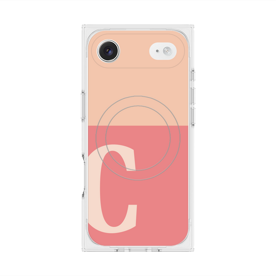 プレミアムスクエアケース with MagSafe［ オリジナル - initial two tone - C pink ］