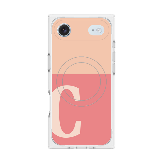 プレミアムスクエアケース with MagSafe［ オリジナル - initial two tone - C pink ］