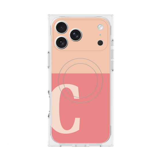 プレミアムスクエアケース with MagSafe［ オリジナル - initial two tone - C pink ］
