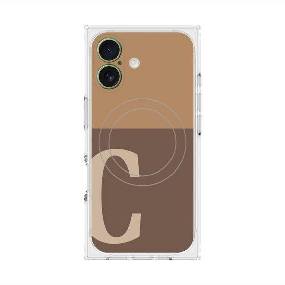 プレミアムスクエアケース with MagSafe［ オリジナル - initial two tone - C brown ］
