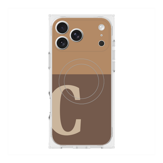 プレミアムスクエアケース with MagSafe［ オリジナル - initial two tone - C brown ］