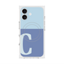プレミアムスクエアケース with MagSafe［ オリジナル - initial two tone - C blue ］