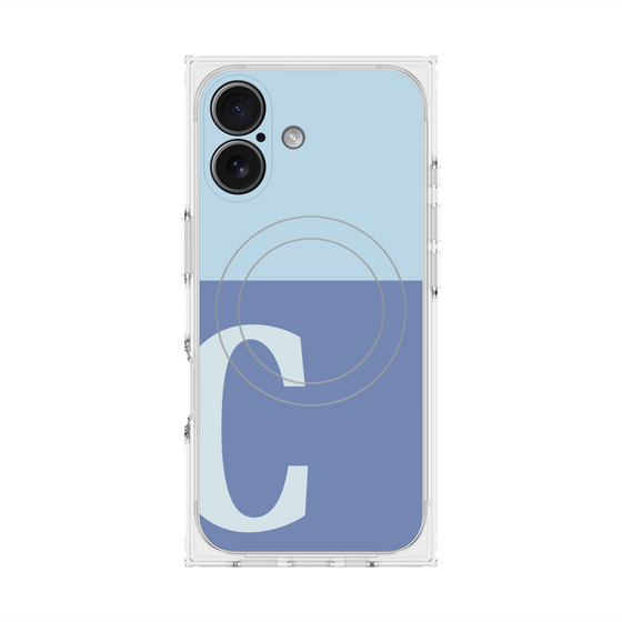 プレミアムスクエアケース with MagSafe［ オリジナル - initial two tone - C blue ］