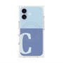 プレミアムスクエアケース with MagSafe［ オリジナル - initial two tone - C blue ］