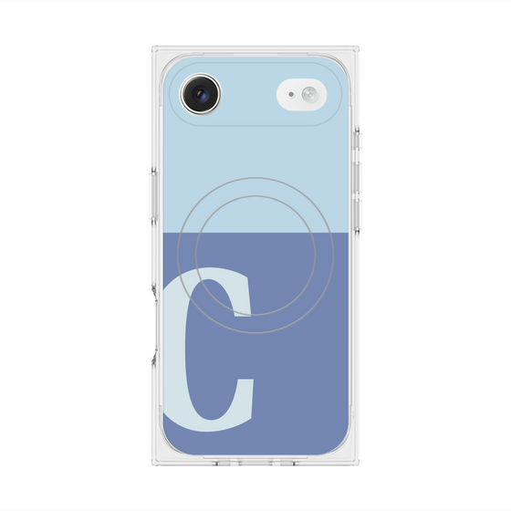 プレミアムスクエアケース with MagSafe［ オリジナル - initial two tone - C blue ］