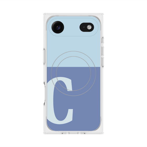 プレミアムスクエアケース with MagSafe［ オリジナル - initial two tone - C blue ］