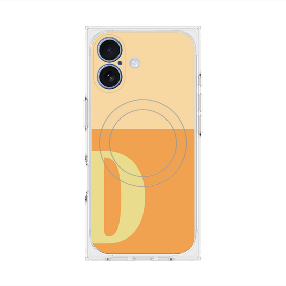 プレミアムスクエアケース with MagSafe［ オリジナル - initial two tone - D orange ］