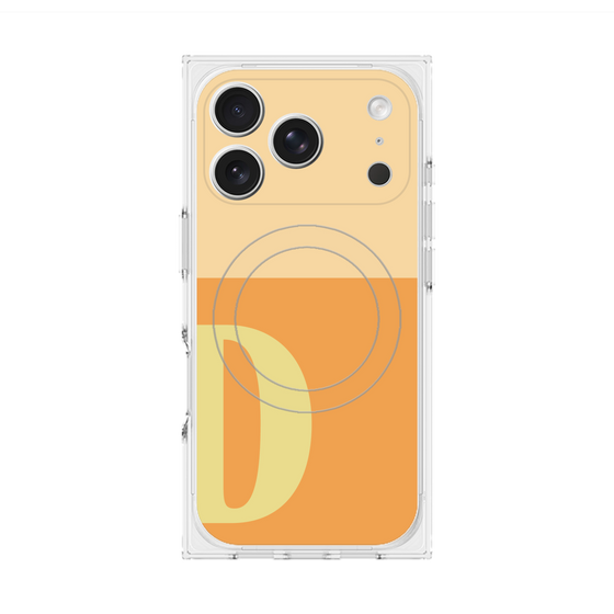 プレミアムスクエアケース with MagSafe［ オリジナル - initial two tone - D orange ］