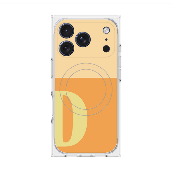 プレミアムスクエアケース with MagSafe［ オリジナル - initial two tone - D orange ］