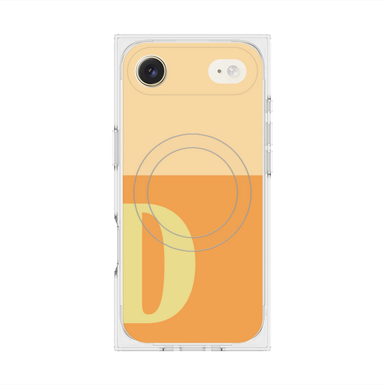 プレミアムスクエアケース with MagSafe［ オリジナル - initial two tone - D orange ］