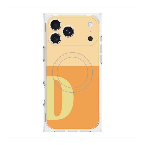 プレミアムスクエアケース with MagSafe［ オリジナル - initial two tone - D orange ］