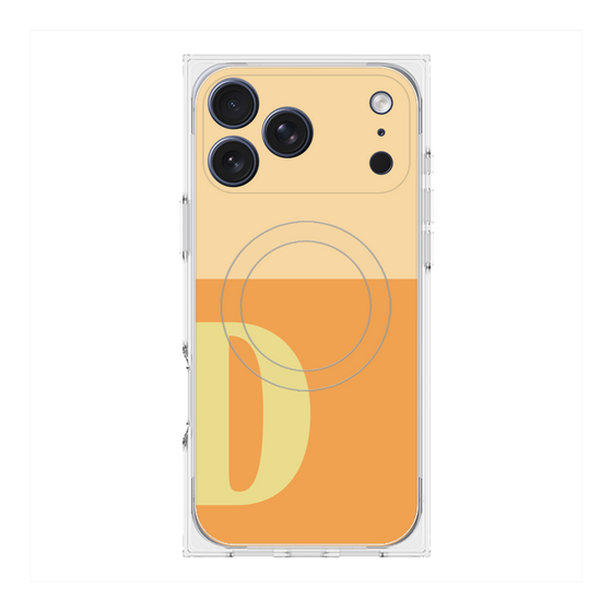 プレミアムスクエアケース with MagSafe［ オリジナル - initial two tone - D orange ］