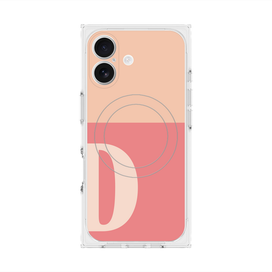 プレミアムスクエアケース with MagSafe［ オリジナル - initial two tone - D pink ］