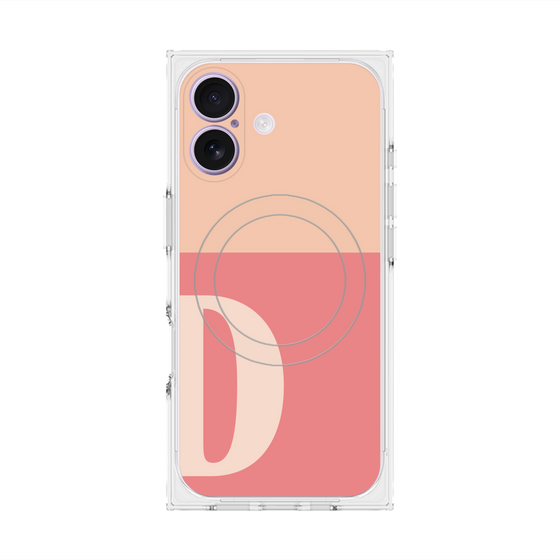 プレミアムスクエアケース with MagSafe［ オリジナル - initial two tone - D pink ］