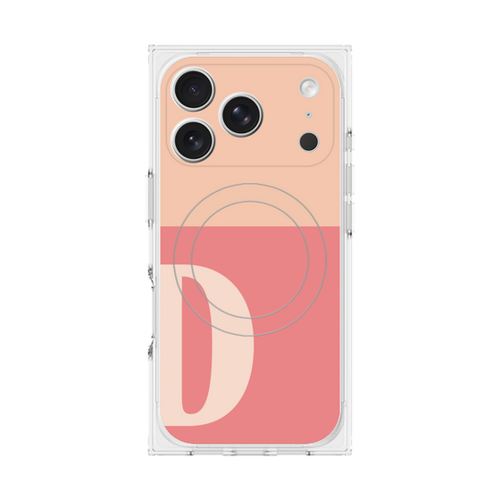 プレミアムスクエアケース with MagSafe［ オリジナル - initial two tone - D pink ］