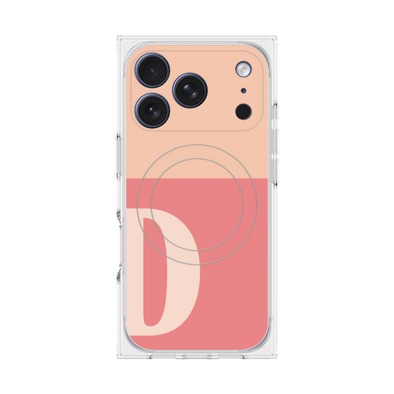 プレミアムスクエアケース with MagSafe［ オリジナル - initial two tone - D pink ］