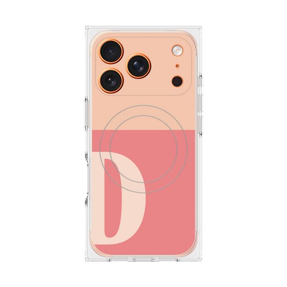 プレミアムスクエアケース with MagSafe［ オリジナル - initial two tone - D pink ］