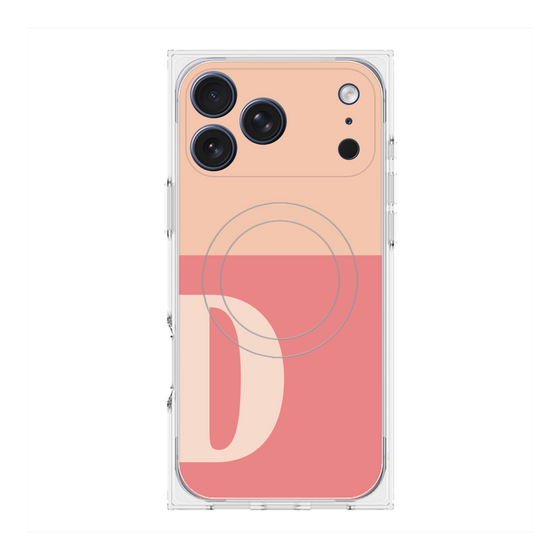 プレミアムスクエアケース with MagSafe［ オリジナル - initial two tone - D pink ］