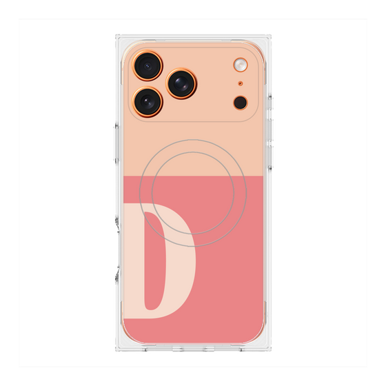 プレミアムスクエアケース with MagSafe［ オリジナル - initial two tone - D pink ］