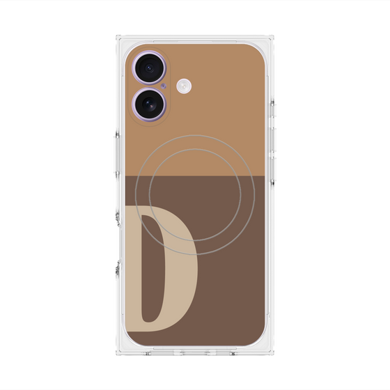 プレミアムスクエアケース with MagSafe［ オリジナル - initial two tone - D brown ］