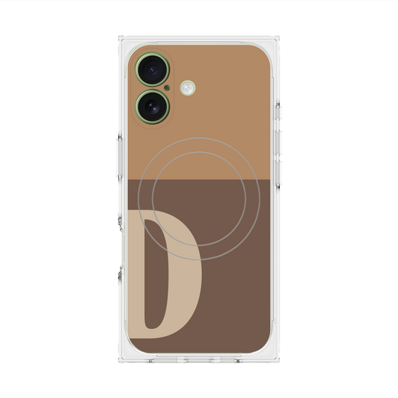 プレミアムスクエアケース with MagSafe［ オリジナル - initial two tone - D brown ］