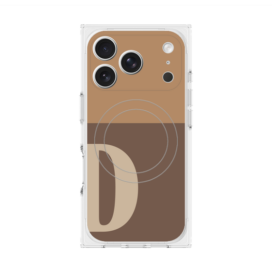 プレミアムスクエアケース with MagSafe［ オリジナル - initial two tone - D brown ］