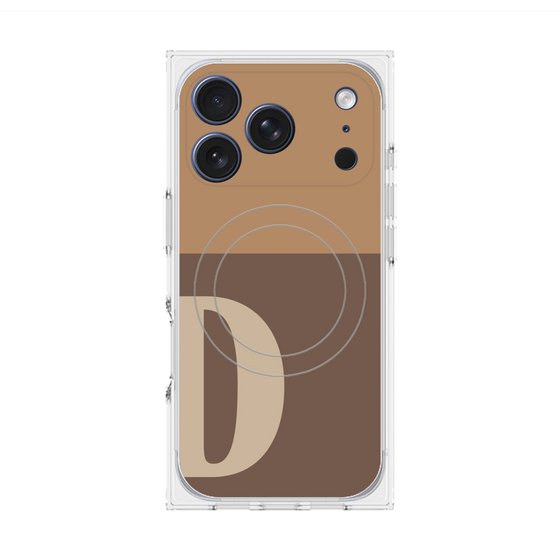 プレミアムスクエアケース with MagSafe［ オリジナル - initial two tone - D brown ］
