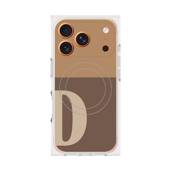 プレミアムスクエアケース with MagSafe［ オリジナル - initial two tone - D brown ］