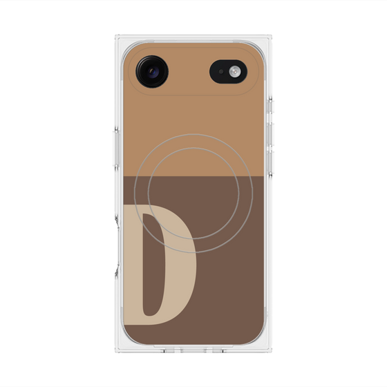 プレミアムスクエアケース with MagSafe［ オリジナル - initial two tone - D brown ］