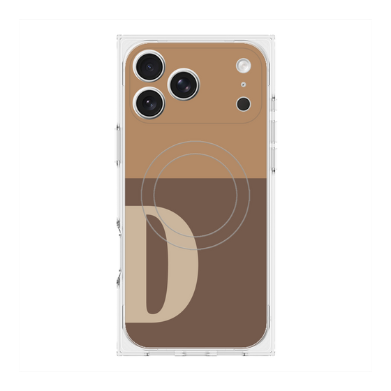 プレミアムスクエアケース with MagSafe［ オリジナル - initial two tone - D brown ］
