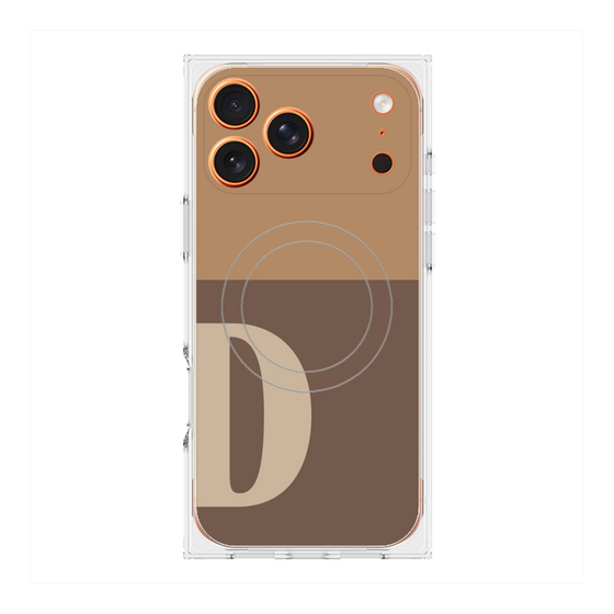 プレミアムスクエアケース with MagSafe［ オリジナル - initial two tone - D brown ］