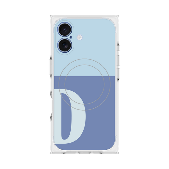 プレミアムスクエアケース with MagSafe［ オリジナル - initial two tone - D blue ］