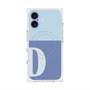 プレミアムスクエアケース with MagSafe［ オリジナル - initial two tone - D blue ］