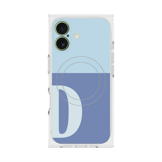 プレミアムスクエアケース with MagSafe［ オリジナル - initial two tone - D blue ］