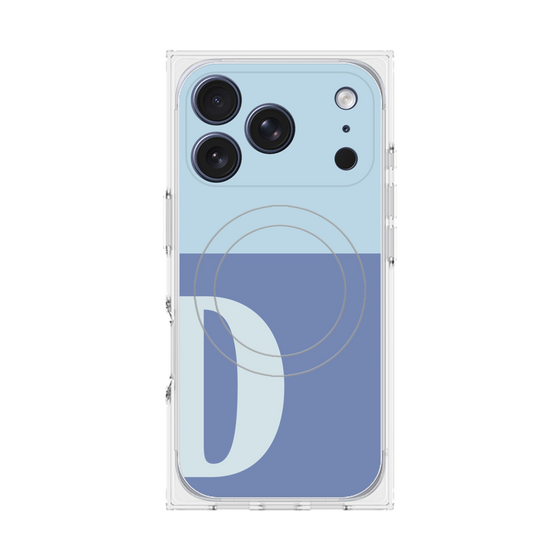 プレミアムスクエアケース with MagSafe［ オリジナル - initial two tone - D blue ］