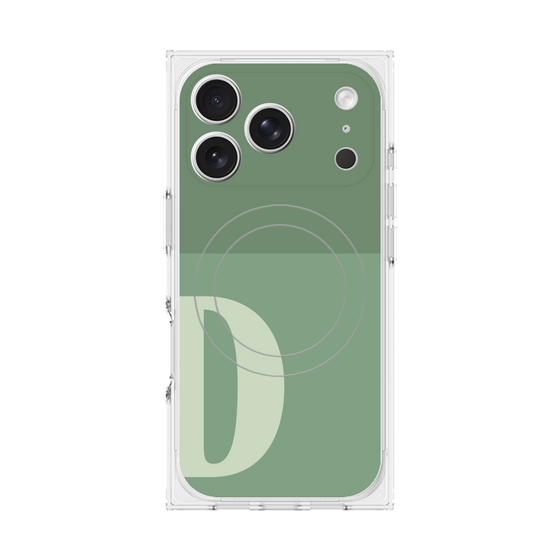 プレミアムスクエアケース with MagSafe［ オリジナル - initial two tone - D green ］