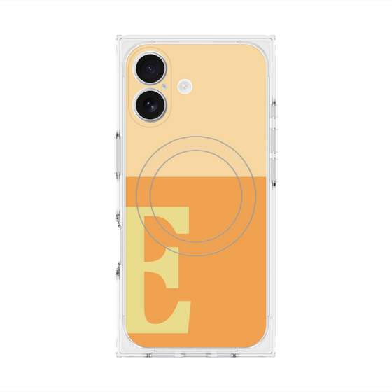 プレミアムスクエアケース with MagSafe［ オリジナル - initial two tone - E orange ］