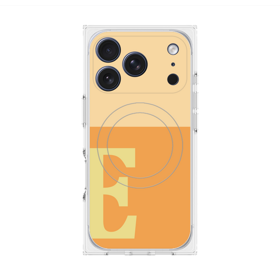 プレミアムスクエアケース with MagSafe［ オリジナル - initial two tone - E orange ］