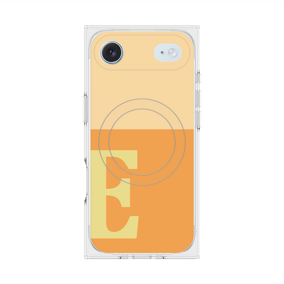 プレミアムスクエアケース with MagSafe［ オリジナル - initial two tone - E orange ］