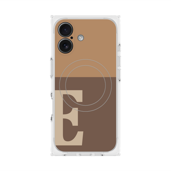 プレミアムスクエアケース with MagSafe［ オリジナル - initial two tone - E brown ］