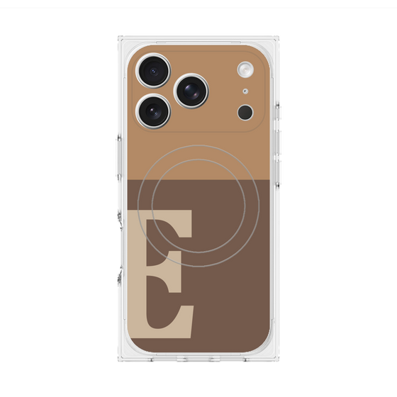 プレミアムスクエアケース with MagSafe［ オリジナル - initial two tone - E brown ］