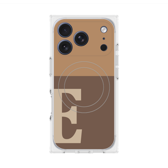プレミアムスクエアケース with MagSafe［ オリジナル - initial two tone - E brown ］