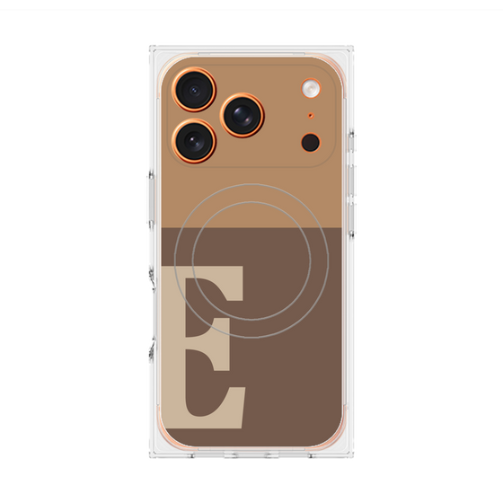 プレミアムスクエアケース with MagSafe［ オリジナル - initial two tone - E brown ］