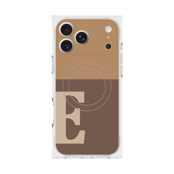プレミアムスクエアケース with MagSafe［ オリジナル - initial two tone - E brown ］