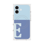 プレミアムスクエアケース with MagSafe［ オリジナル - initial two tone - E blue ］