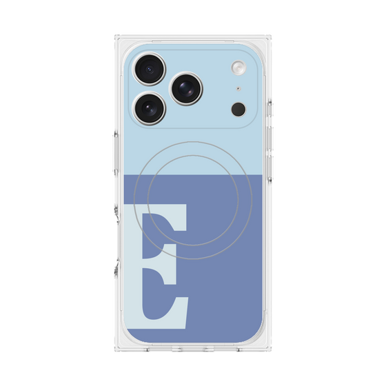プレミアムスクエアケース with MagSafe［ オリジナル - initial two tone - E blue ］