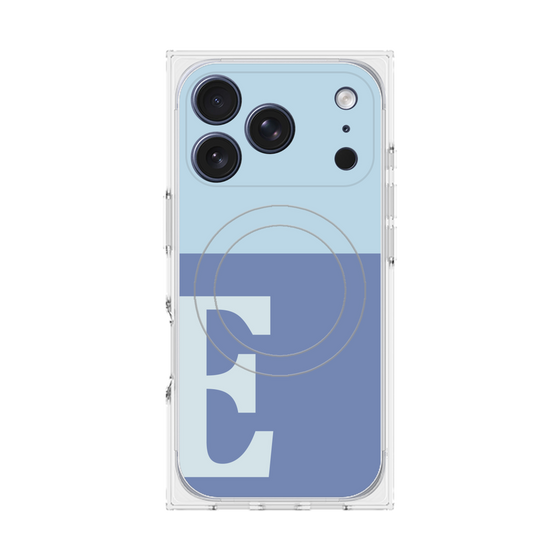 プレミアムスクエアケース with MagSafe［ オリジナル - initial two tone - E blue ］